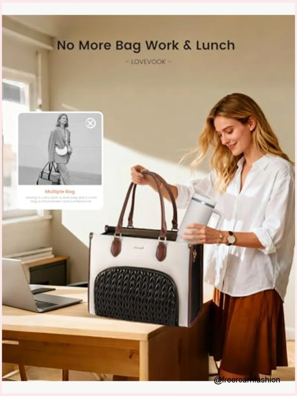 3-in-1 Insulated Lunch Tote Bag 15.6 Laptop Work Bag Teacher Nurse